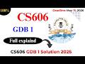 CS606 Gdb 1 Solution 2026 | CS606 Gdb 1 2026 | #CS606 #gdb1