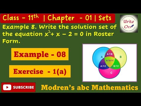 Sets | Example 8 Exercise 1(a) | Modern's abc Mathematics Class 11|Solutions |CBSE | PSEB | Write On