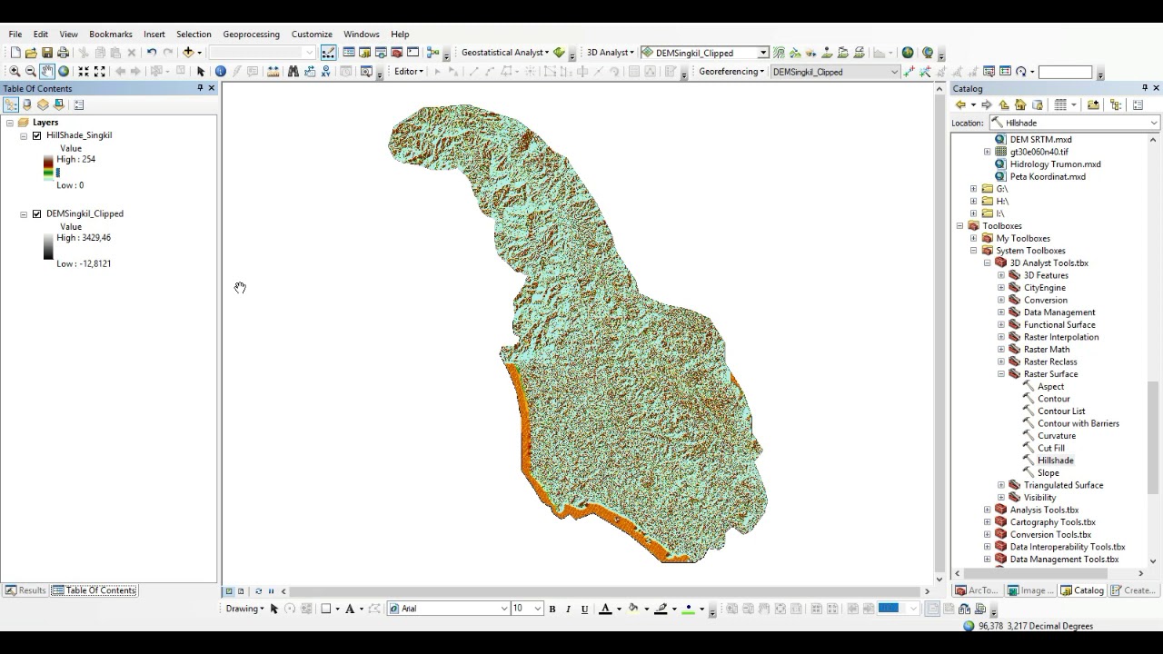 Cara membuat Hillshade menggunakan ArcGIS 10.5/How to Create Hillshade ...