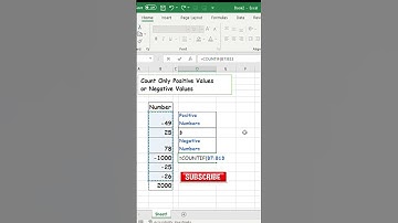 How To COUNT Positive Or Negative Numbers In Excel