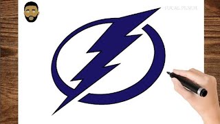 How To Draw Tampa Bay lightning logo - Step by step