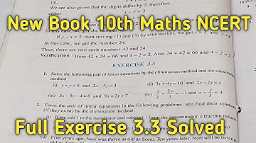 Class 10 Maths | Chapter 3 | Exercise 3.3 | Pair of Linear Equations in Two Variables | NCERT