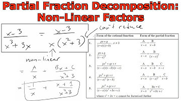 Partial Fraction Decomposition: Non-Linear Factors