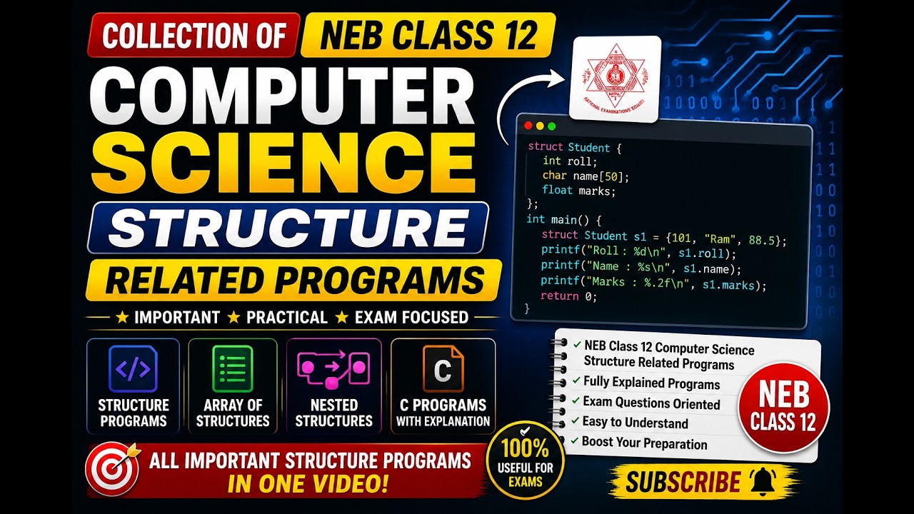 Collection of NEB Class 12 Computer science structure related program ...