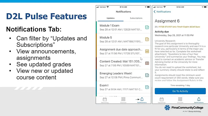 D2L Brightspace Pulse App for PCC!