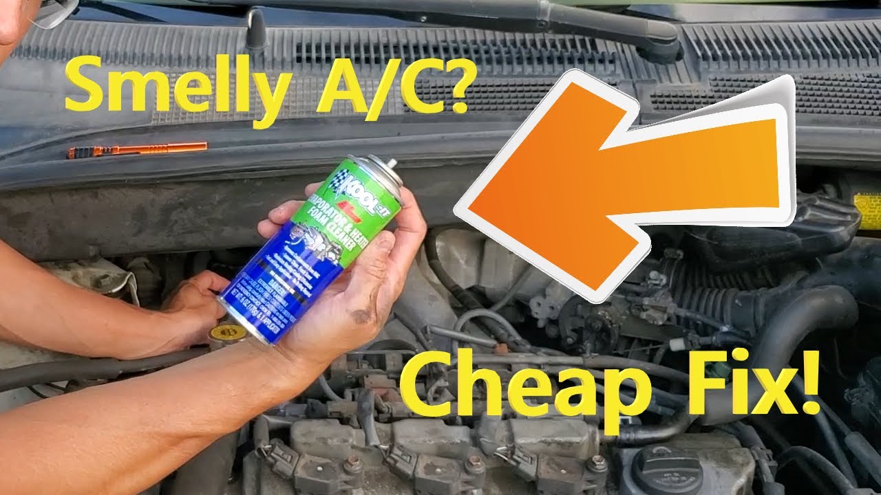 SMELLY A/C? Lubegard KoolIt Evaporator and Heater Foam Cleaner to the
