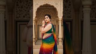 Bold Beauty in Rainbow Saree 🌈 | Grace Meets Power in Every Glance #shorts #graceinpixels