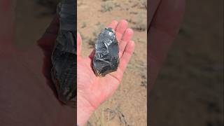 Prehistoric Artifacts In High Desert - Large Obsidian Tool