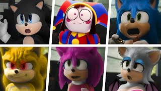 Sonic Movie, Amazing Friends, Uh Meow Characters 2 ( Super Sonic, Dark Sonic, Amy Rose, Pomni)