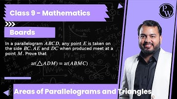 In a parallelogram A B C D, any point E is taken on the side B C . A E and D C when produced meet...