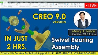 How To Create Assembly In Creo | Assembly Design In Creo | Bottom Up Approach | Swivel Bearing.