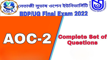 BDP/UG AOC-2 final exam 2022 live exam NSOU