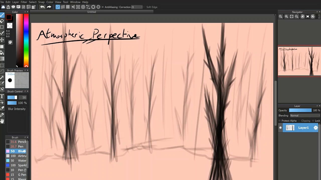 Means of Achieving Depth in a Drawing | PART 5 : Atmospheric Perspective