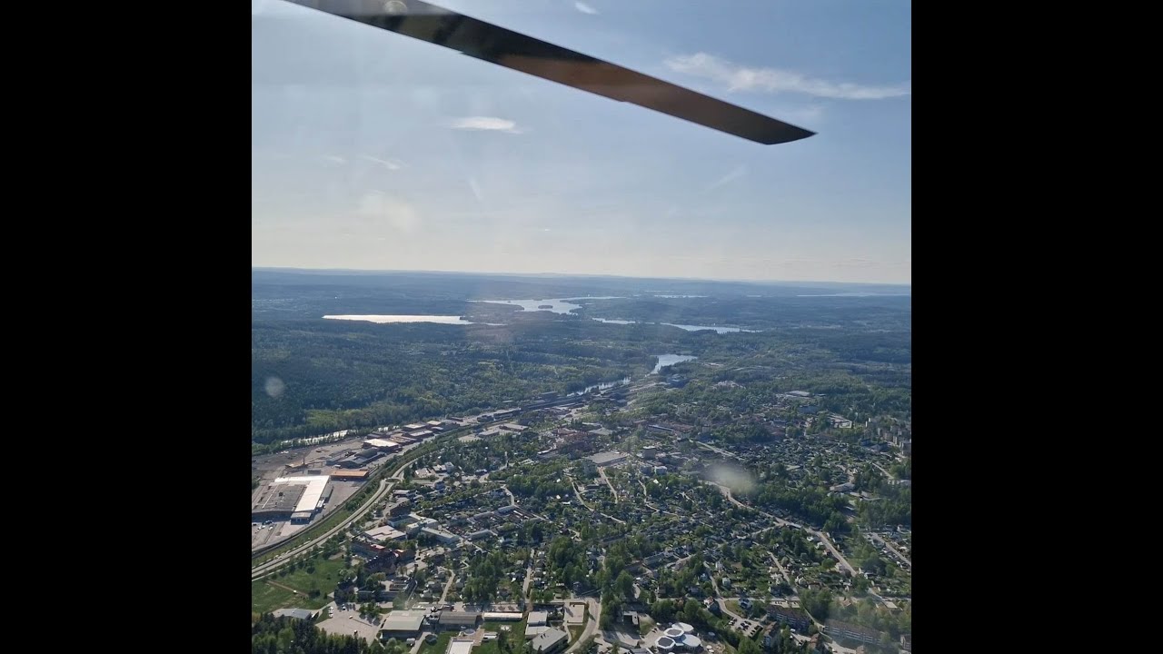 Helikopter flygning över Fagersta