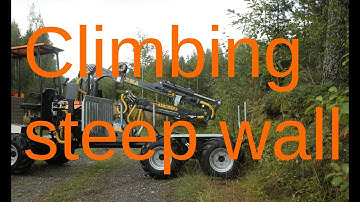Logbullet mini forestry forwarder climbing steep wall
