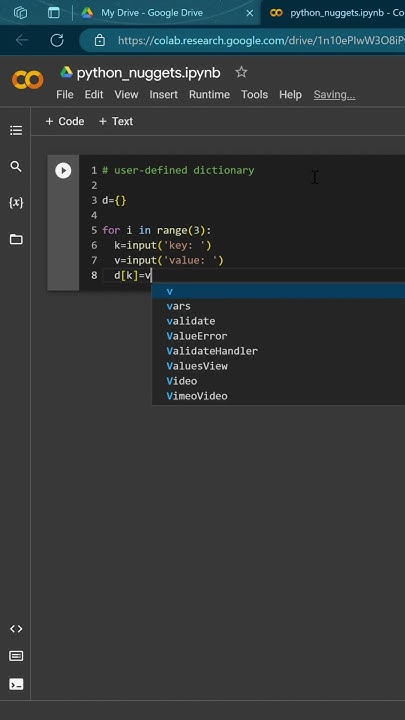 User-Defined dictionary #Python #Programming #Coding - YouTube image.