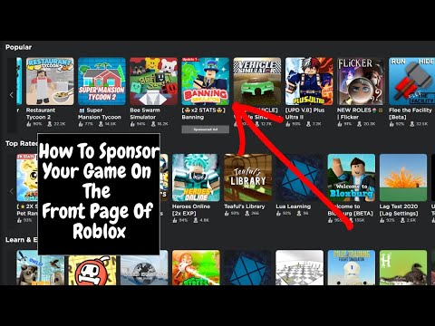 How To Sponsor Your Game On The Front Page Of Roblox Youtube - how to sponsor your roblox game