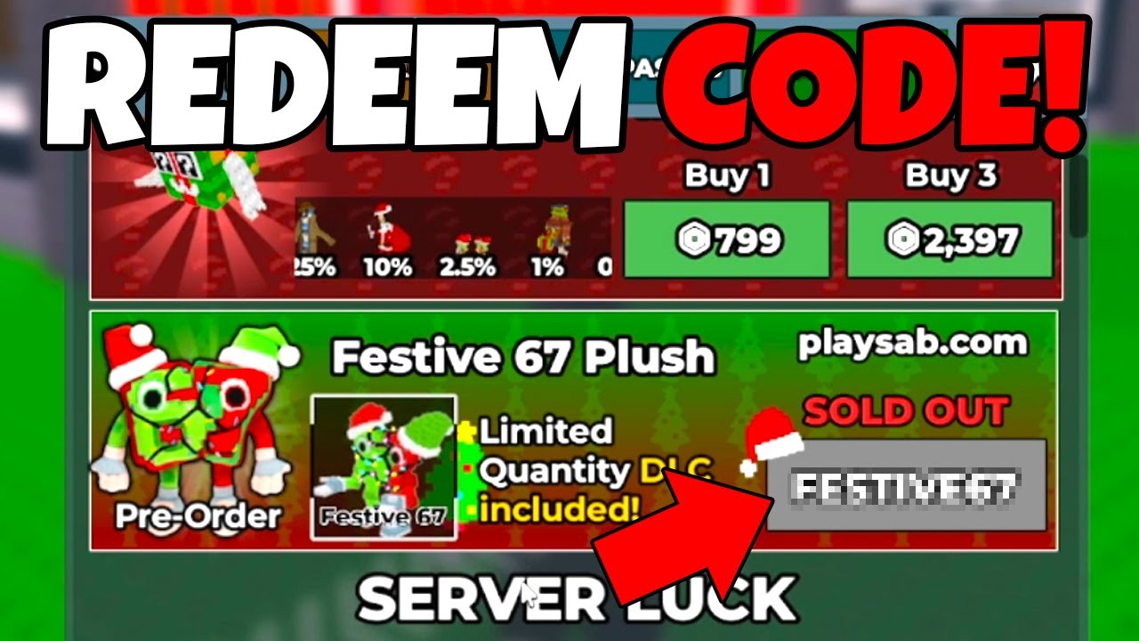 How To REDEEM DLC CODES in STEAL a BRAINROT To GET FESTIVE 67
