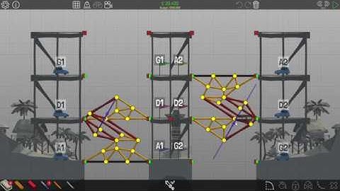 Poly Bridge 7-15: The Two Towers - Solution 2
