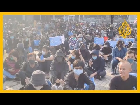 🇭🇰 "قف مع #الإيغور".. مسيرات ووقفات مستمرة دعماً للإيغور في مدينة هونغ كونغ