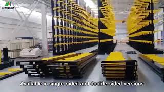 How do you store pipes, timber, and other long materials efficiently
