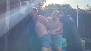 Pool wrestling match, UNCLE CHARLIE IS BACK #wrestling