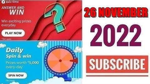 Amazon Quiz Answers Today | Amazon Quiz Today | 26 November 2022