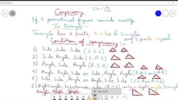 Chapter 19 | Congruency : Congruent Triangles |  Class 7 | ICSE