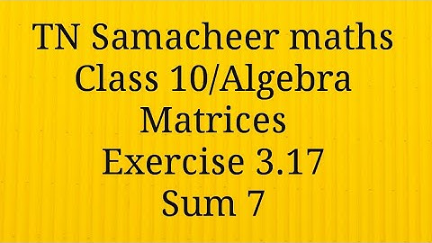 Sum 7 Exercise 3.17 Algebra Class 10 Tamilnadu Samacheer maths Nithyaganesh Maths