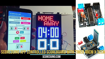 Triple color basic DIY scoreboard with timer for football based on Android Arduino SCOREDUINO DMD