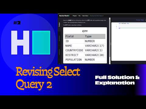HackerRank SQL Series #2 | SQL Queries Practice Explained Step-by-Step (Beginner Friendly)