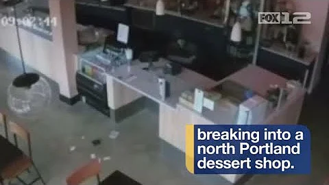 Burglar caught on camera breaking into north Portland dessert cafe