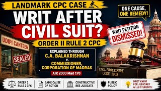 C.A. Balakrishnan v Commissioner of Madras | Order 2 Rule 2 CPC Explained | Landmark CPC Case