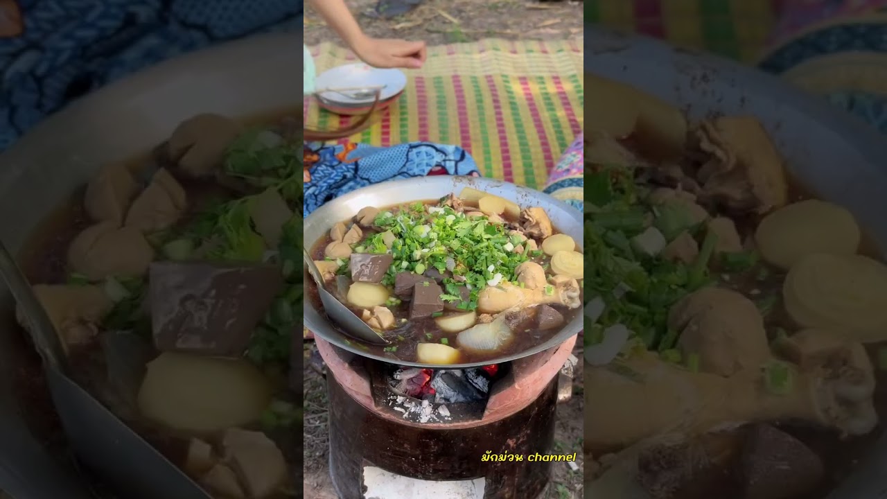 แกงเส้นขาไก่ใหญ่กับผักสดแสนอร่อย