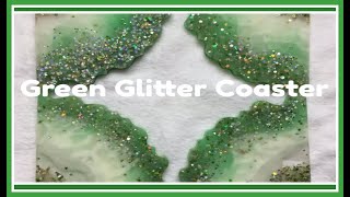 Green Glitter Resin Coaster