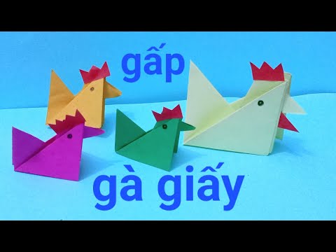 Video Cách gấp xếp hình con gà bằng giấy đơn giản - youtube