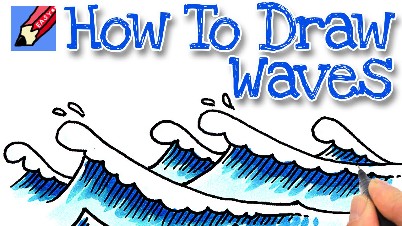 How to draw Waves Real Easy - YouTube