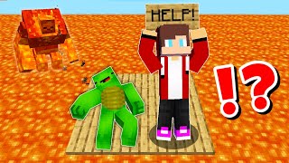 JJ and Mikey Survival in LAVA WORLD CHALLENGE in Minecraft / Maizen animation