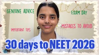 30 Days To Neet 2026 Mistakes To Avoidgeniune Advice 100%Efforts