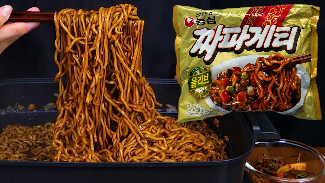 짜파게티 먹방ASMR MUKBANG BLACK BEAN NOODLES チャジャンラーメン eating sounds