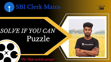 SBI Clerk Mains|Solve If You Can| Mr.Naresh kumar