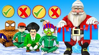 Squid Game (오징어 게임) vs Scary Teacher 3d Trying receive gift box Challenge in Christmas Game