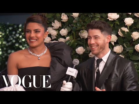 Priyanka Chopra Jonas & Nick Jonas on Their Jeweled Met Gala Looks | Met Gala 2023 | Vogue