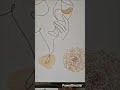 Peinture moderne femme et vin - art minimaliste doré