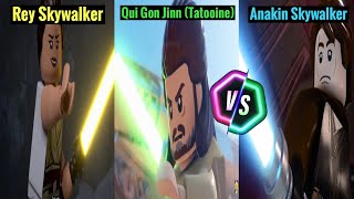 Lego Star Wars: TSS - Rey Skywalker & Qui Gon Jinn (Tatooine) Vs Anakin Skywalker