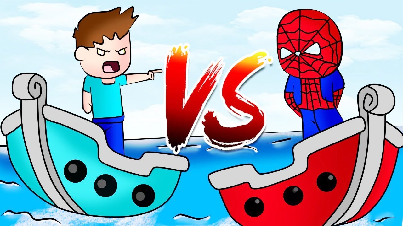 ⁣BARCO de SPIDERMAN VS BARCO de HEROBRINE ⛴️ BEBE MILO VS VITA EN MINECRAFT