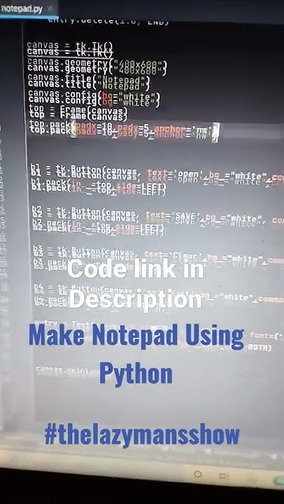 Make Notepad Using Python || #Coding #python #project #pycharm #notepad ...