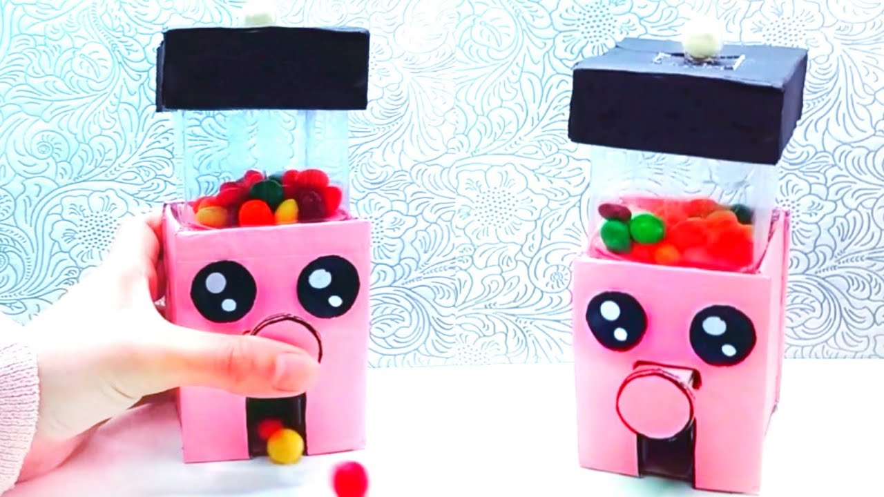 How to make GumBall Candy Dispenser Machine from Cardboard - YouTube