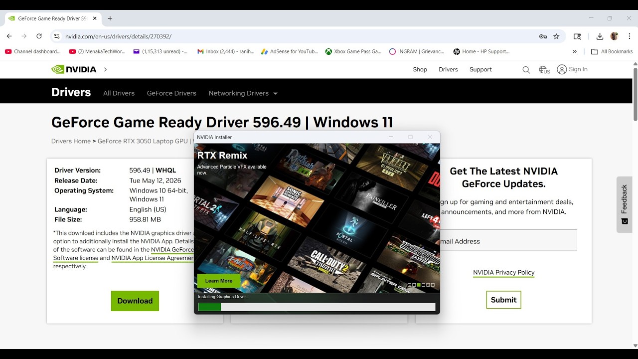 How To Install/Update NVIDIA Graphics Driver Version 596.49 On PC ...