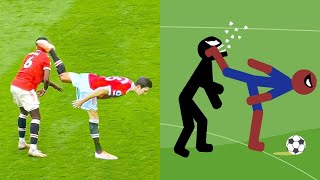 Real Football vs Stickman | Stickman Dismounting funny moments | Best Falls screenshot 3